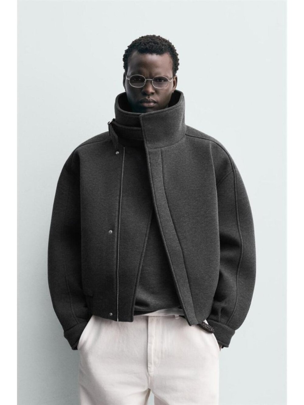 ZARA TECHNICAL WRAP-NECK JACKET